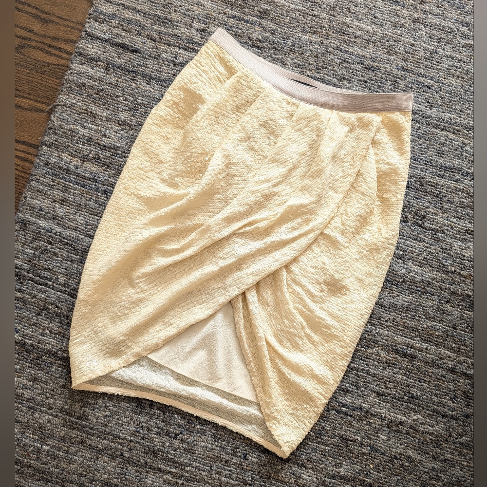 Alexander Wang Butter Yellow Sequin Skirt size 2